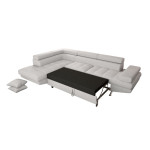 Paris Prix Canapé D'Angle Gauche Convertible "Noma" 271cm Gris Perle