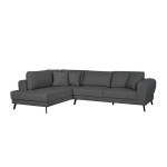 Paris Prix Canapé D'Angle Gauche Convertible "Pinayo" 304cm Gris Foncé