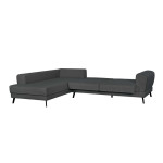 Paris Prix Canapé D'Angle Gauche Convertible "Pinayo" 304cm Gris Foncé