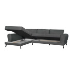 Paris Prix Canapé D'Angle Gauche Convertible "Pinayo" 304cm Gris Foncé