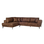 Paris Prix Canapé D'Angle Gauche Convertible "Pinayo" 304cm Marron