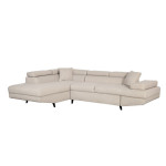 Paris Prix Canapé D'Angle Gauche Convertible "Tean" 271cm Beige & Noir