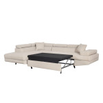 Paris Prix Canapé D'Angle Gauche Convertible "Tean" 271cm Beige & Noir