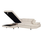 Paris Prix Canapé D'Angle Gauche Convertible "Tean" 271cm Beige & Noir