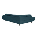 Paris Prix Canapé D'Angle Gauche Convertible "Tean" 271cm Bleu Pétrole & Noir