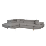 Paris Prix Canapé D'Angle Gauche Convertible "Tean" 271cm Gris Clair