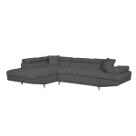 Paris Prix Canapé D'Angle Gauche Convertible "Tean" 271cm Gris Foncé