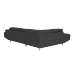 Paris Prix Canapé D'Angle Gauche Convertible "Tean" 271cm Gris Foncé