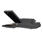 Paris Prix Canapé D'Angle Gauche Convertible "Tean" 271cm Gris Foncé