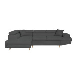 paris prix Canapé d'Angle Gauche Convertible "Tean" 271cm Gris Foncé
