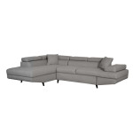 Paris Prix Canapé D'Angle Gauche Convertible "Tean" 271cm Gris Clair & Noir