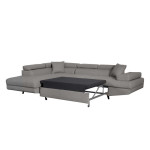 Paris Prix Canapé D'Angle Gauche Convertible "Tean" 271cm Gris Clair & Noir