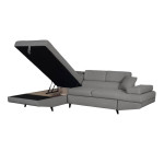 Paris Prix Canapé D'Angle Gauche Convertible "Tean" 271cm Gris Clair & Noir