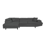 paris prix Canapé d'Angle Gauche Convertible "Tean" 271cm Gris Foncé & Noir