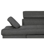 Paris Prix Canapé D'Angle Gauche Convertible Tissu "Noma" 271cm Gris Foncé