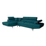 Paris Prix Canapé D'Angle Gauche Convertible "Tyma" 271cm Bleu Canard