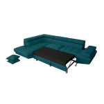 Paris Prix Canapé D'Angle Gauche Convertible "Tyma" 271cm Bleu Canard