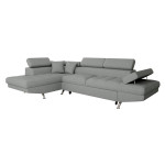 Paris Prix Canapé D'Angle Gauche Convertible "Tyma" 271cm Gris Clair