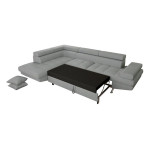 Paris Prix Canapé D'Angle Gauche Convertible "Tyma" 271cm Gris Clair