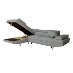 Paris Prix Canapé D'Angle Gauche Convertible "Tyma" 271cm Gris Clair