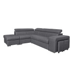 Paris Prix Canapé D'Angle Gauche Convertible "Zemy" 262cm Gris Foncé