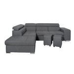 Paris Prix Canapé D'Angle Gauche Convertible "Zemy" 262cm Gris Foncé