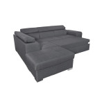 Paris Prix Canapé D'Angle Gauche Convertible "Zemy" 262cm Gris Foncé