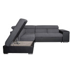 Paris Prix Canapé D'Angle Gauche Convertible "Zemy" 262cm Gris & Noir