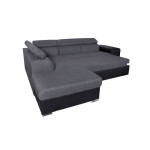 Paris Prix Canapé D'Angle Gauche Convertible "Zemy" 262cm Gris & Noir