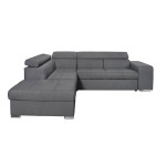 paris prix Canapé d'Angle Gauche Convertible "Zemy" 262cm Gris Foncé