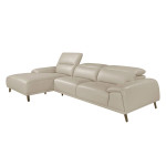 Paris Prix Canapé D'Angle Gauche Cuir "Riley" 316cm Taupe