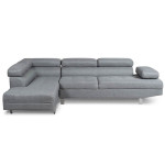 paris prix Canapé d'Angle Gauche en Tissu "Têtière" 260cm Gris