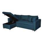 Paris Prix Canapé D'Angle Réversible Convertible "Geye" 227cm Bleu Pétrole