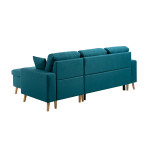 Paris Prix Canapé D'Angle Réversible Convertible "Koli" 227cm Bleu Pétrole