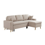 Paris Prix Canapé D'Angle Réversible Convertible "Koli" 227cm Beige