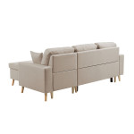 Paris Prix Canapé D'Angle Réversible Convertible "Koli" 227cm Beige