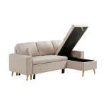 Paris Prix Canapé D'Angle Réversible Convertible "Koli" 227cm Beige