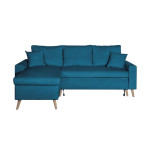 Paris Prix Canapé D'Angle Réversible Convertible "Koli" 227cm Bleu Pétrole