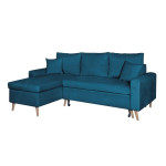 Paris Prix Canapé D'Angle Réversible Convertible "Koli" 227cm Bleu Pétrole