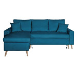 paris prix Canapé d'Angle Réversible Convertible "Koli" 227cm Bleu Pétrole