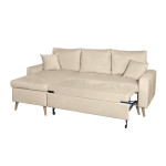 Paris Prix Canapé D'Angle Réversible Convertible "Koli" 227cm Beige
