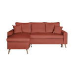 Paris Prix Canapé D'Angle Réversible Convertible "Koli" 227cm Brique