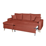Paris Prix Canapé D'Angle Réversible Convertible "Koli" 227cm Brique