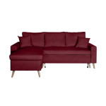 Paris Prix Canapé D'Angle Réversible Convertible "Koli" 227cm Bordeaux