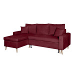 Paris Prix Canapé D'Angle Réversible Convertible "Koli" 227cm Bordeaux