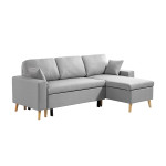 Paris Prix Canapé D'Angle Réversible Convertible "Koli" 227cm Gris