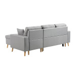 Paris Prix Canapé D'Angle Réversible Convertible "Koli" 227cm Gris