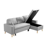 Paris Prix Canapé D'Angle Réversible Convertible "Koli" 227cm Gris