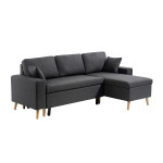 Paris Prix Canapé D'Angle Réversible Convertible "Koli" 227cm Gris Foncé
