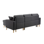 Paris Prix Canapé D'Angle Réversible Convertible "Koli" 227cm Gris Foncé